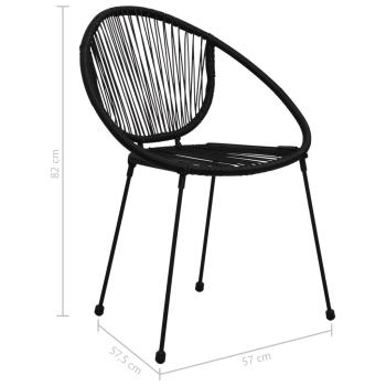 ARDEBO.de - Gartenstühle 2 Stk. PVC Rattan Schwarz