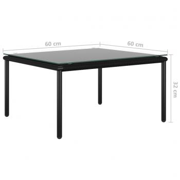 5-tlg. Garten-Lounge-Set mit Auflagen Schwarz PVC 
