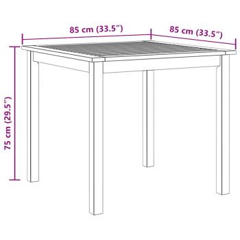 Gartentisch 85x85x74 cm Massivholz Akazie