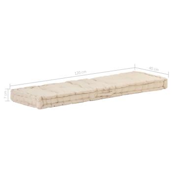 Palettenkissen Baumwolle 120×40×7 cm Beige