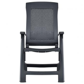 Verstellbare Gartenstühle 2 Stk. Kunststoff Anthrazit