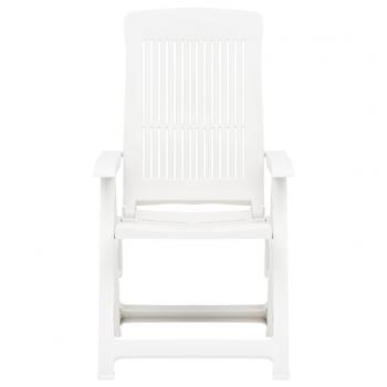 Verstellbare Gartenstühle 2 Stk. Kunststoff Weiß 