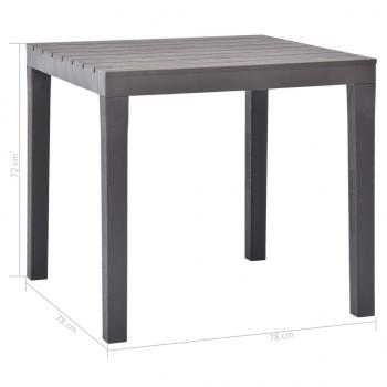 Gartentisch Moccafarben 78 x 78 x 72 cm Kunststoff