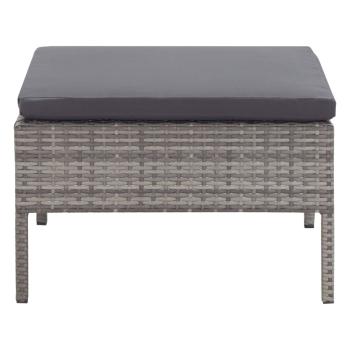 5-tlg. Garten-Sofagarnitur mit Auflagen Poly Rattan Grau