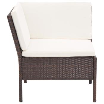 ARDEBO.de - 6-tlg. Garten-Lounge-Set mit Auflagen Poly Rattan Braun
