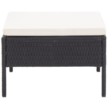 6-tlg. Garten-Lounge-Set mit Auflagen Poly Rattan Schwarz