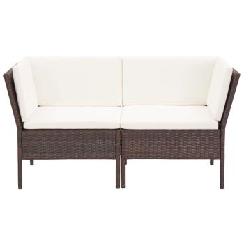 ARDEBO.de - 8-tlg. Garten-Lounge-Set mit Auflagen Poly Rattan Braun