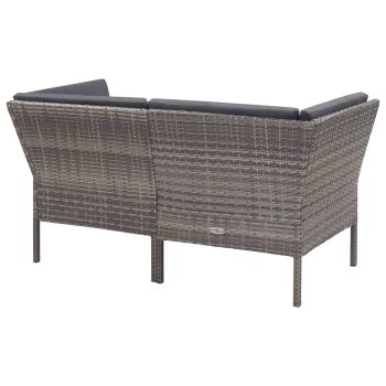 ARDEBO.de - 8-tlg. Garten-Lounge-Set mit Auflagen Poly Rattan Grau