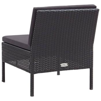 ARDEBO.de - 3-tlg. Garten-Lounge-Set mit Auflagen Poly Rattan Schwarz