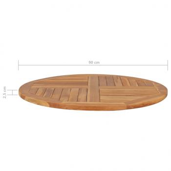 Tischplatte Massivholz Teak Rund 2,5 cm 90 cm