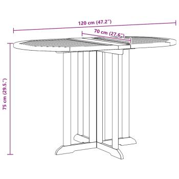 Gartentisch Butterfly Klappbar 120x70x75 cm Teak Massivholz