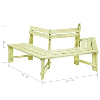 Gartenbank 240 cm Imprägniertes Kiefernholz