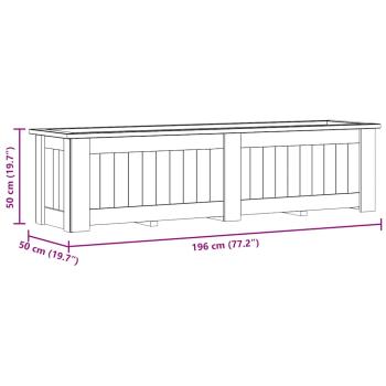 Hochbeet 196 x 50 x 50 cm Kiefernholz Imprägniert 