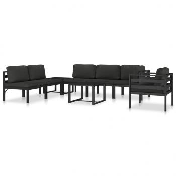 Modular-Sofa-Eckteil 1 Stk. mit Kissen Aluminium Anthrazit