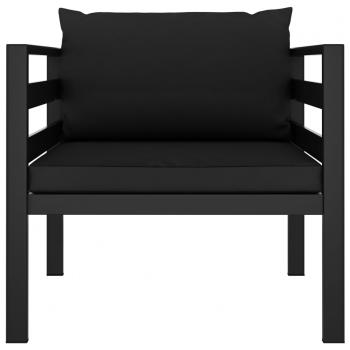 Einzelsofa mit Kissen Aluminium Anthrazit