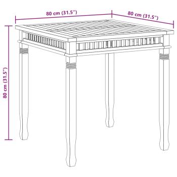 Garten-Esstisch 80x80x80 cm Massivholz Teak