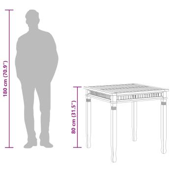 Garten-Esstisch 80x80x80 cm Massivholz Teak