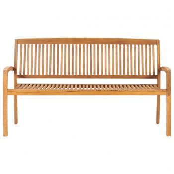 Gartenbank 3-Sitzer Stapelbar 159 cm Massivholz Teak