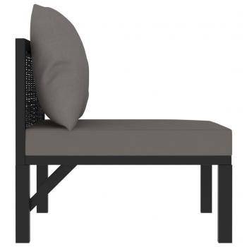 ARDEBO.de - Sofa-Mittelelement mit Kissen Poly Rattan Anthrazit 