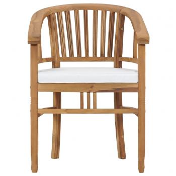 ARDEBO.de - Gartenstühle mit Kissen 2 Stk. Teak Massivholz