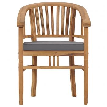 ARDEBO.de - Gartenstühle mit Kissen 2 Stk. Teak Massivholz