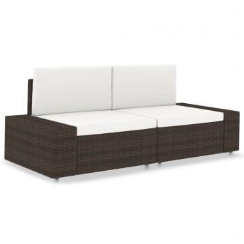 ARDEBO.de - Modulares 2-Sitzer-Sofa Poly Rattan Braun