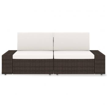 Modulares 2-Sitzer-Sofa Poly Rattan Braun
