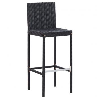 ARDEBO.de - 7-tlg. Gartenbar-Set mit Kissen Poly-Rattan Schwarz