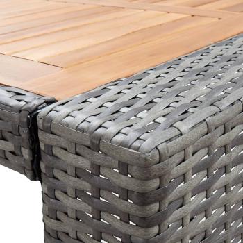 5-tlg. Garten-Bar-Set Poly Rattan und Akazienholz Grau