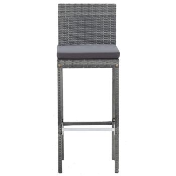 5-tlg. Garten-Bar-Set Poly Rattan und Akazienholz Grau