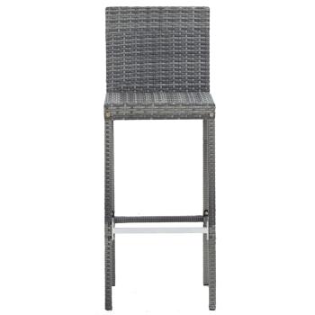 5-tlg. Garten-Bar-Set Poly Rattan und Akazienholz Grau