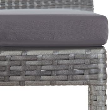 5-tlg. Garten-Bar-Set Poly Rattan und Akazienholz Grau