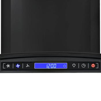 Dunstabzugshaube Wandmontage Edelstahl 756 m³/h 90 cm Schwarz