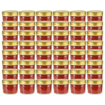 ARDEBO.de - Marmeladengläser mit goldenem Deckel 48 Stk. 110 ml