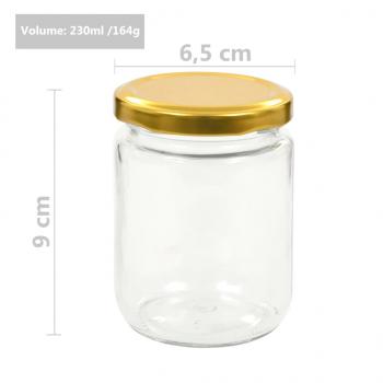 Marmeladengläser mit Goldenem Deckel 48 Stk. 230 ml