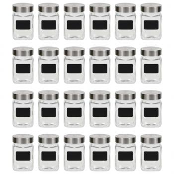 ARDEBO.de - Vorratsgläser mit Aufkleber 24 Stk. 300 ml
