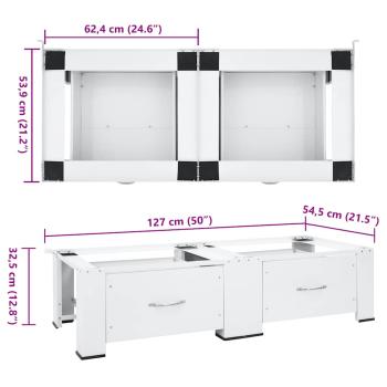 Doppel-Untergestell für Waschmaschine und Trockner Weiß