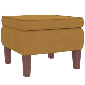 Schaukelsessel und Hocker mit Holzbeinen Braun Samt