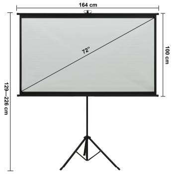 ARDEBO.de - Beamer-Leinwand mit Stativ 72" 16:9