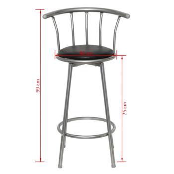 Barhocker 2 Stk. Schwarz Kunstleder  