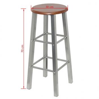 Barhocker 2 Stk. Metall mit MDF-Sitz 
