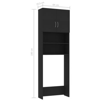 ARDEBO.de - Waschmaschinenschrank Schwarz 64x25,5x190 cm Holzwerkstoff