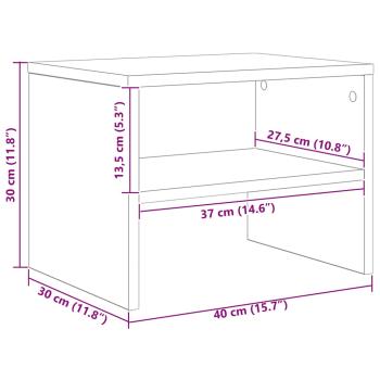 Nachttisch Betongrau 40x30x30 cm Holzwerkstoff
