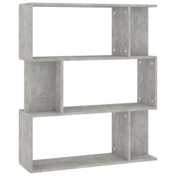 Bücherregal/Raumteiler Betongrau 80x24x96 cm Holzwerkstoff