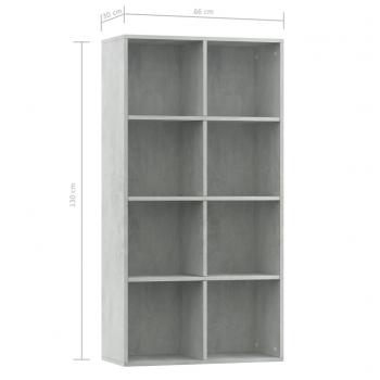Bücherregal/Sideboard Betongrau 66×30×130 cm Holzwerkstoff