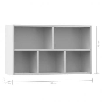 Bücherregal/Sideboard Weiß 50x25x80 cm Holzwerkstoff