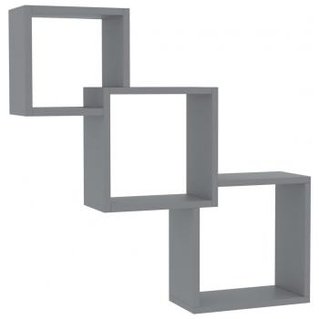 ARDEBO.de - Cube Wandregale Hochglanz-Schwarz 68x15x68 cm Holzwerkstoff
