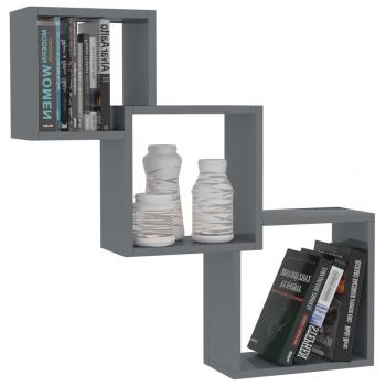 Cube Wandregale Hochglanz-Schwarz 68x15x68 cm Holzwerkstoff