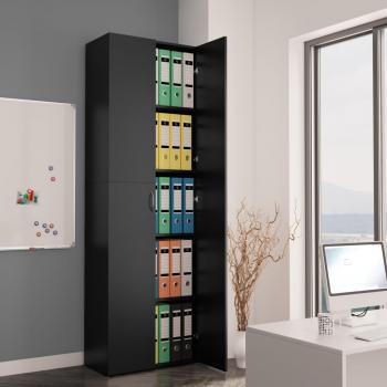 ARDEBO.de - Büroschrank Schwarz 60x32x190 cm Holzwerkstoff