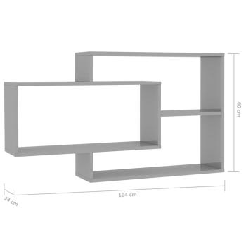 ARDEBO.de - Wandregale Hochglanz-Grau 104x20x58,5 cm Holzwerkstoff